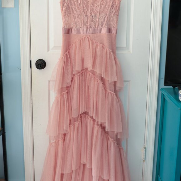Formal Tulle and corset pink maxi dress - Picture 2 of 2